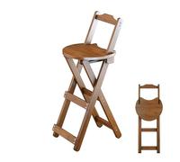 Guyifuny Taburete Plegable de bambú con Respaldo, Altura de mostrador, no Requiere Montaje. Silla de Comedor Plegable para Dormitorio, Cocina, tocador, Iglesia y Exterior. Marrón, 62 cm/25 Pulgadas.