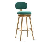 Guyifuny Taburetes de Bar giratorios Juego de 1/2/3/4, sillas de Bar de Terciopelo de Mediados de Siglo Silla de Desayuno con reposapiés Moderna for Isla de Cocina(1 PCS Green,Gold 65cm)