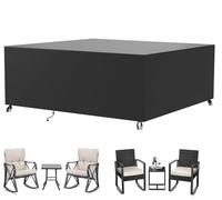 Guying Art Funda impermeable para mesa al aire libre, 180 x 140 x 90 cm, impermeable, juego de 2 plazas, funda de sofá de ratán para exteriores, resistente al viento