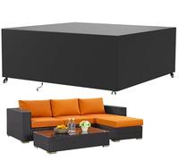 Guying Art Fundas rectangulares para muebles de jardín, impermeables, 105 x 50 x 55 cm, tela Oxford 420D, para mesa de exterior, patio y ratán, fundas para muebles de jardín, forro de PVC, rejillas de