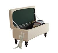 GUYIRT Funda rectangular elástica para otomana, funda protectora de taburete para reposapiés, para sala de estar (beige, grande)