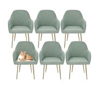 GUYIRT Juego de 1 2 4 6 fundas para sillas de respaldo curvo para comedor, a prueba de arañazos, funda de silla decorativa con brazos, para el hogar, hotel, banquete (verde, 6 piezas)