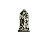 Guyker 1 funda para cabeza de guitarra de 3 agujeros, cubierta de barra de armadura de guitarra de aleación de zinc para accesorios de guitarra GIB LP Style, patrón de engranajes JA3001, oro antiguo