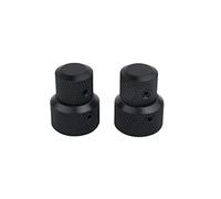 Guyker 2Pcs Concentric Stacked Knobs, Dual Knurled Control Knobs, High Grade Dome Volume Tone Knob Replacement for Electric Guitar or Precision Bass - CNC Machined (Black)