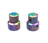 Guyker 2Pcs Concentric Stacked Knobs, Dual Knurled Control Knobs, High Grade Dome Volume Tone Knob Replacement for Electric Guitar or Precision Bass - CNC Machined (Rainbow Chameleon)