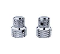 Guyker 2Pcs Concentric Stacked Knobs, Dual Knurled Control Knobs, High Grade Dome Volume Tone Knob Replacement for Electric Guitar or Precision Bass - CNC Machined(Chrome)
