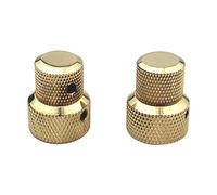 Guyker 2Pcs Concentric Stacked Knobs, Dual Knurled Control Knobs, High Grade Dome Volume Tone Knob Replacement for Electric Guitar or Precision Bass - CNC Machined (Golden)