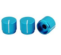 Guyker 3 perillas de control de aluminio para guitarra plana de diámetro de 6 mm (0.24 pulgadas), botón de potenciómetro de ajuste de cúpula pieza de repuesto para guitarra eléctrica o bajo de precisión, azul