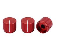 Guyker 3 perillas de control de aluminio para guitarra plana de diámetro de 6 mm (0.24 pulgadas), botón de potenciómetro de ajuste de cúpula pieza de repuesto para guitarra eléctrica o bajo de precisión, rojo