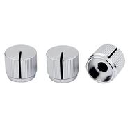 Guyker 3 pomos de control de aleación de aluminio para guitarra, parte superior plana de diámetro de 6 mm, potenciómetro de afinación de cúpula, pieza de repuesto para guitarra eléctrica o bajo de