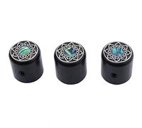 Guyker 3Pcs Ebony Potentiometer Control Knobs Dia. 6mm (0.24") Shaft Pots - Rotary Volume Tone Knob Replacement Part for Electric Guitar or Precision Bass - CNC Machined, WK003