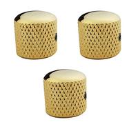 Guyker 3Pcs Guitar Control Knobs with 6mm (0.24") Dia. Shaft Pots with Adjust Wrench - Copper Dome Tuning Potentiometer Knob with Hole Replacement for Electric Guitar or Precision Bass (Golden)