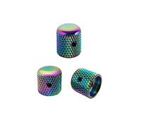 Guyker 3Pcs Guitar Potentiometer Knobs with 6mm (0.24") Dia. Shaft Pots - Iron Dome Control Knob Fits for Electric Bass Guitar (Rainbow Chameleon)