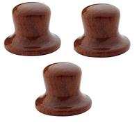 Guyker 3Pcs Guitar Wood Top Hat Knobs with 6mm(0.24") Dia. Shaft Pots - Wooden Bell Control Knob Replacement for Metric Pots Electric Guitar or Precision Bass (Mahogany)