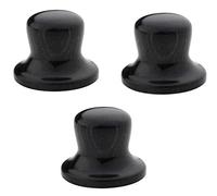 Guyker 3Pcs Guitar Wood Top Hat Knobs with 6mm(0.24") Dia. Shaft Pots - Wooden Bell Control Knob Replacement for Metric Pots Electric Guitar or Precision Bass (Black)