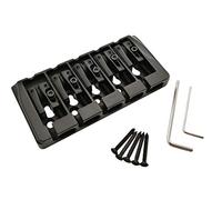 Guyker 5 String Bass Bridge with Locking Zinc Saddles - Dual Load Type A Bridges String Space 19mm Replacement for Jazz Bass or Precision Electric Instruments (Black)