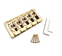 Guyker 5 String Bass Bridge with Locking Zinc Saddles - Dual Load Type A Bridges String Space 19mm Replacement for Jazz Bass or Precision Electric Instruments (Golden)
