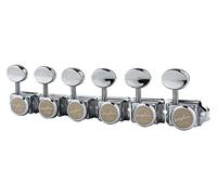 Guyker 6 sintonizadores de cuerda de bloqueo vintage en línea - Clavijas de ajuste de llaves de repuesto para guitarras eléctricas y acústicas - cromo