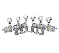 Guyker 6Pcs Guitar Locking Tuners (3L + 3R Handed) - 1:18 Ratio Lock String Tuning Key Pegs Machine Heads Set Replacement for LP, SG, TL Style Electric, Folk or Acoustic Guitars - Chrome
