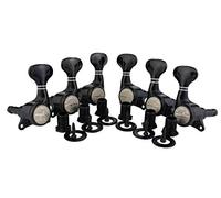 Guyker 6Pcs Guitar Locking Tuners (3L + 3R Handed) - 1:18 Ratio Lock String Tuning Key Pegs Machine Heads Set Replacement for LP, SG, TL Style Electric, Folk or Acoustic Guitars - Black