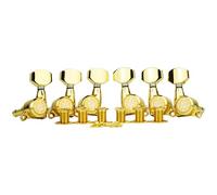 Guyker 6Pcs Guitar Locking Tuners (3L + 3R Handed) - 1:18 Ratio Lock String Tuning Key Pegs Machine Heads with Hexagonal Handle Replacement for LP SG Style Electric, Folk or Acoustic Guitars- Gold