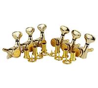 Guyker 6Pcs Guitar Locking Tuners (6 Left Handed) - 1:18 Ratio Lock String Tuning Key Pegs Machine Heads Set Replacement for LP, SG, TL Style Electric, Folk or Acoustic Guitars - Gold