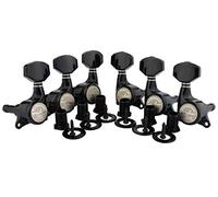 Guyker 6Pcs Guitar Locking Tuners (6 Right Handed) - 1:18 Ratio Lock String Tuning Key Pegs Machine Heads with Hexagonal Handle Replacement for LP SG Style Electric, Folk or Acoustic Guitars - Black