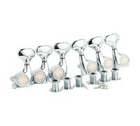 Guyker 6Pcs Guitar Machine Heads (3L + 3R) - 1:21 Sealed Tuning Key Pegs Tuners Set Replacement for ST Tele SG Style Electric or Acoustic Guitars - Chrome