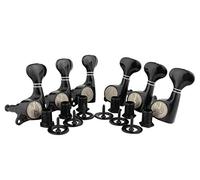 Guyker 6Pcs Guitar Machine Heads (6 Left Handed) - 1:18 Ratio Sealed Tuning Key Pegs Tuners Set Replacement for ST Tele SG Style Electric, Folk or Acoustic Guitars - Black