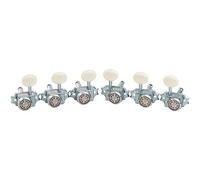 Guyker Afinadores de bloqueo de guitarra (3L + 3R Handed) - Vintage Deluxe Lock String Tuning Key Pegs Machine Heads Piezas de repuesto - cromado, mango crema