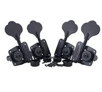 Guyker Bass Tuners (2R + 2L) - 1:26 Ratio Open Gear Tuning Key Pegs Machine Head Replacement for Electric Jazz Guitar Bass or Precision Instruments - Black