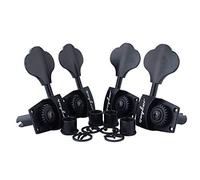 Guyker Bass Tuners (2R + 2L) - 1:26 Ratio Open Gear Tuning Key Pegs Machine Head Replacement for Electric Jazz Guitar Bass or Precision Instruments - Black