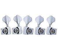 Guyker Bass Tuners (3R + 2L) - 1:26 Ratio Open Gear Tuning Key Pegs Machine Head Replacement for Electric Jazz Guitar Bass or Precision Instruments - Chrome