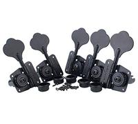 Guyker Bass Tuners (3R + 2L) - 1:26 Ratio Open Gear Tuning Key Pegs Machine Head Replacement for Electric Jazz Guitar Bass or Precision Instruments - Black