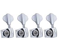 Guyker Bass Tuners (4 for Left) - 1:26 Ratio Open Gear Tuning Key Pegs Machine Head Replacement for Electric Jazz Guitar Bass or Precision Instruments - Chrome