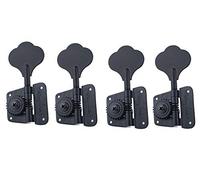 Guyker Bass Tuners (4 for Left) - 1:26 Ratio Open Gear Tuning Key Pegs Machine Head Replacement for Electric Jazz Guitar Bass or Precision Instruments - Black