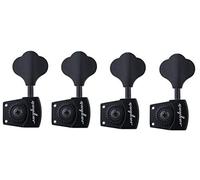Guyker Bass Tuners (4 for Left) - 1:26 Ratio Open Gear Tuning Key Pegs Machine Head Replacement for Electric Jazz Guitar Bass or Precision Instruments - Black