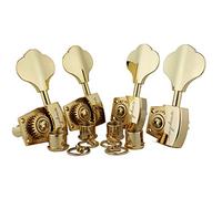 Guyker Bass Tuners (4 for Left) - 1:26 Ratio Open Gear Tuning Key Pegs Machine Head Replacement for Electric Jazz Guitar Bass or Precision Instruments - Gold