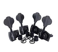 Guyker Bass Tuners (4 for Right) - 1:26 Ratio Open Gear Tuning Key Pegs Machine Head Replacement for Electric Jazz Guitar Bass or Precision Instruments - Black