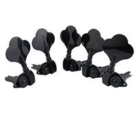 Guyker Cabezal de máquina de bajo eléctrico de marco abierto (3R + 2L) - afinadores de engranajes de relación 1:20, clavijas de afinación, color negro