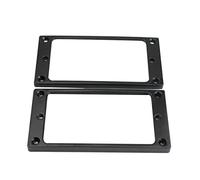 Guyker Flat Metal Humbucker Pickup Mounting Ring Set - Bridge Neck Pickups Cover Frame Replacement Part for Electric Guitar or Precision Bass(2PCS, Black)