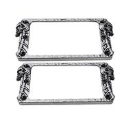 Guyker Funda humbucker plana de metal, juego de anillos de montaje para pastilla, pieza de repuesto para guitarra eléctrica o bajo de precisión (2 unidades, PR007 plata antigua)