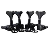 Guyker Guitar Bass Tuners (2R + 2L) - 1:17 Ratio Headstock Sealed Tuning Key Pegs Machine Head Replacement for Electric Jazz Bass or Precision Instruments - Black