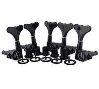 Guyker Guitar Bass Tuners (3R + 2L) - 1:17 Ratio Headstock Sealed Tuning Key Pegs Machine Head Replacement for Electric Jazz Bass or Precision Instruments - Black