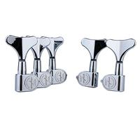 Guyker Guitar Bass Tuners (3R + 2L) - 1:17 Ratio Headstock Sealed Tuning Key Pegs Machine Head Replacement for Electric Jazz Bass or Precision Instruments - Chrome