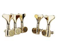 Guyker Guitar Bass Tuners (3R + 2L) - 1:17 Ratio Headstock Sealed Tuning Key Pegs Machine Head Replacement for Electric Jazz Bass or Precision Instruments - Golden