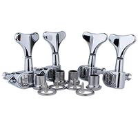 Guyker Guitar Bass Tuners (4 for Left) - 1:17 Ratio Headstock Sealed Tuning Key Pegs Machine Head Replacement for Electric Jazz Bass or Precision Instruments - Chrome