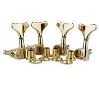 Guyker Guitar Bass Tuners (4 for Left) - 1:17 Ratio Headstock Sealed Tuning Key Pegs Machine Head Replacement for Electric Jazz Bass or Precision Instruments - Golden