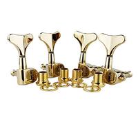 Guyker Guitar Bass Tuners (4 for Right) - 1:17 Ratio Headstock Sealed Tuning Key Pegs Machine Head Replacement for Electric Jazz Bass or Precision Instruments - Golden