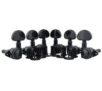 Guyker Guitar Locking Tuners (3L + 3R) - 1:21 High End Roto-Grip Rotomatic Lock String Tuning Key Pegs Machine Head with Big Handle Replacement for Electric, Folk or Acoustic Guitars - Black